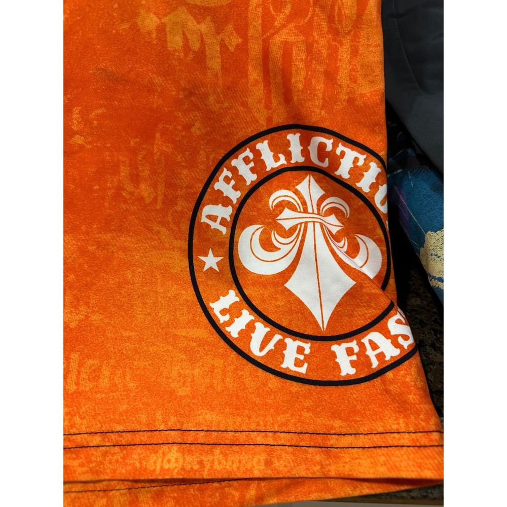 affliction‎ orange board shorts 11" size 40